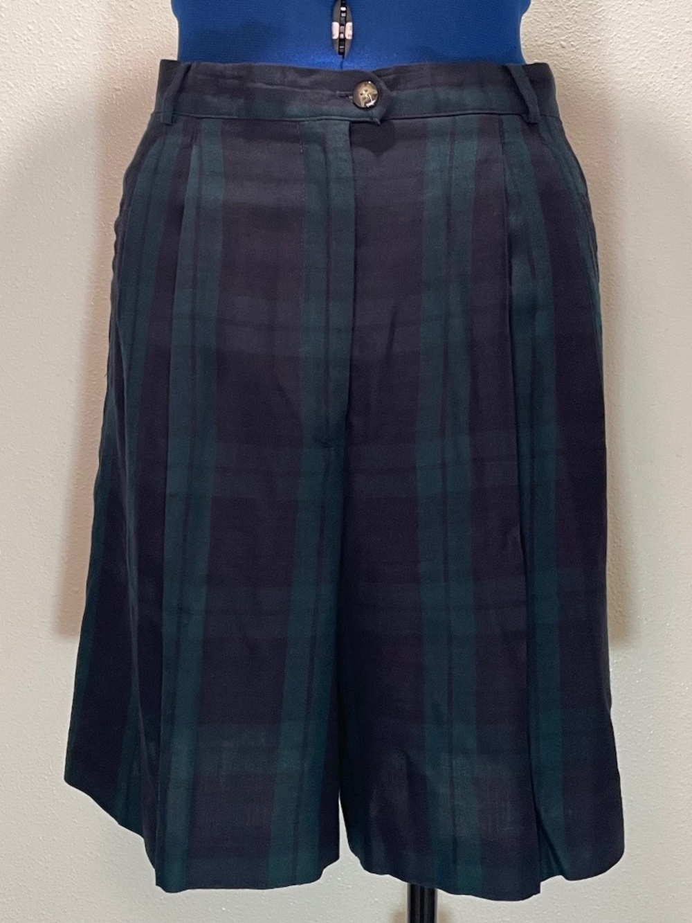 VINTAGE Breeches Black Watch Plaid Shorts